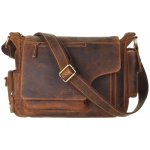 Greenburry kožená taška Hunting 1763AM-25 hnědá – Zboží Dáma