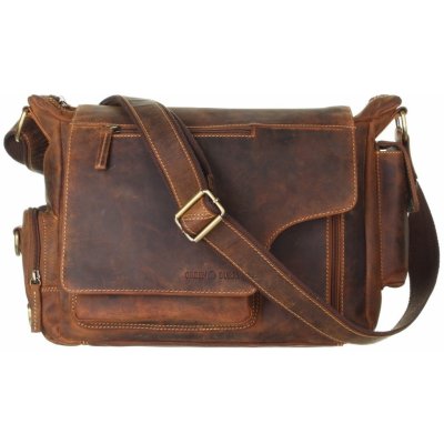 Greenburry kožená taška Hunting 1763AM-25 hnědá – Zboží Dáma