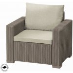 Keter California set stůl + 2 křesla + třísedadlová pohovka Cappuccino – Zboží Dáma Keter California set stůl + 2 křesla + třísedadlová pohovka Cappuccino – Zboží Dáma