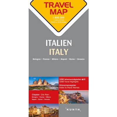 Travelmap Reisekarte Italien Italy 1:800.000 – Zboží Mobilmania
