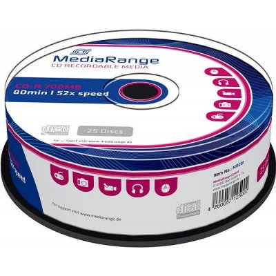 MediaRange CD-R 700MB 52x, spindle, 25ks (MR201)