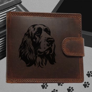 Pánská s motivem pro milovníky psů s obrázkem pejska Petit Basset Griffon Vendeen Pánská hnědá peněženka Enzo
