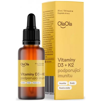 OlaOla Vitamíny D3 1000 IU a K2 podporující imunitu 30 ml – Hledejceny.cz