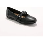 Kožené baleríny s pružnými pásky černá – Zboží Mobilmania