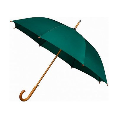 Automatic deštník s dřevěnou rukojetí smaragdově zelený