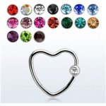 Piercingate piercing kroužek srdíčko PKR00118 černá – Zboží Mobilmania