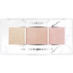 Claresa Too Glam To Give A Dame! Paletka rozjasňovačů 12 Golden Glow 12,5 g – Zboží Dáma