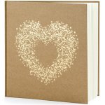 Svatební kniha se zlatým srdcem HNĚDÁ, 22 listů