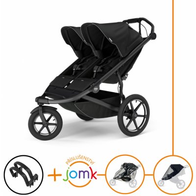 Thule Set 5v1 Urban Glide 3 Double Black s magnetickou sponou 2025 + 2x madlo + JOMK pláštěnka + JOMK ochranná síť – Zbozi.Blesk.cz