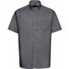 Pánská Košile Russell Collection profesní pánská košile Oxford s krátkým rukávem Z933 stříbrná