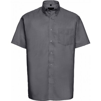 Russell Collection profesní pánská košile Oxford s krátkým rukávem Z933 stříbrná