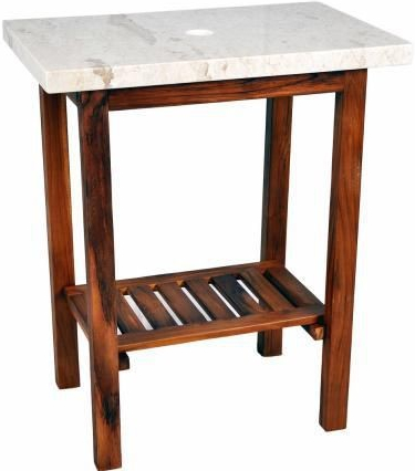Masivní dřevěný stolek (teak) pod kamenná umyvadla, černý mramor, 79,5 cm  od 4 496 Kč - Heureka.cz