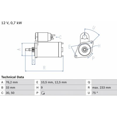 Startér BOSCH 0 986 010 530 0 986 010 530 – Zbozi.Blesk.cz