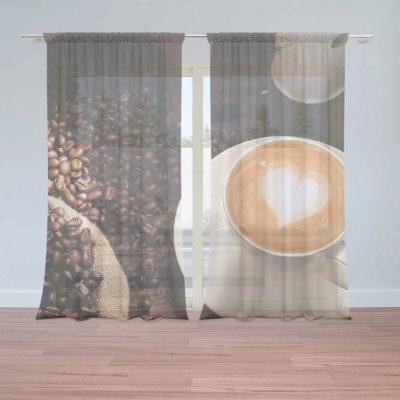Sablio Záclony Káva: 2ks 150x250cm – Hledejceny.cz