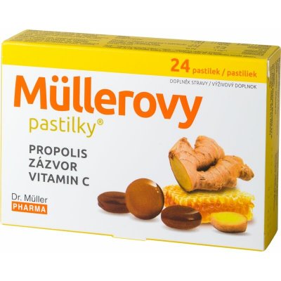 Dr. Muller Pharma Müllerovy pastilky s propolisem a zázvorem 24 pastilek – Hledejceny.cz