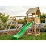 KARIBU domek LOTTI 89351 + zelená skluzavka + houpačka + žebřík – Zboží Mobilmania