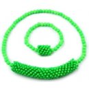 Stoklasa Dětská sada náhrdelník a náramek 1 zelená sv. neon