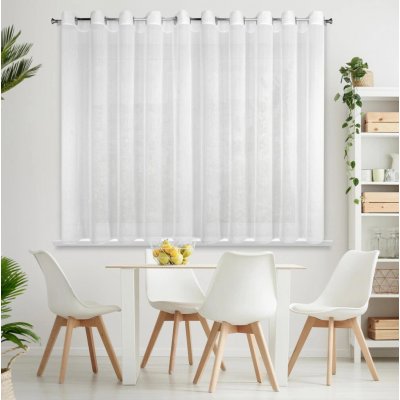 EUROFIRANY ZÁCLONA NA KROUŽCÍCH REBECCA 300X150 CM BÍLÁ – Sleviste.cz