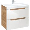 Koupelnový nábytek COMAD ARUBA 820 white, šířka 60 cm, dub craft/lesklá bílá