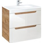 COMAD ARUBA 820 white, šířka 60 cm, dub craft/lesklá bílá – Zboží Mobilmania