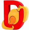 Dřevěná hračka Fauna abeceda písmenko D dinosaurus