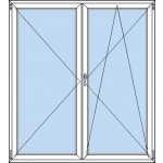 OknaDvereNaMiru.cz Dvoukřídlé plastové balkonové dveře O + OS bílá 205 x 215 cm – Zboží Mobilmania