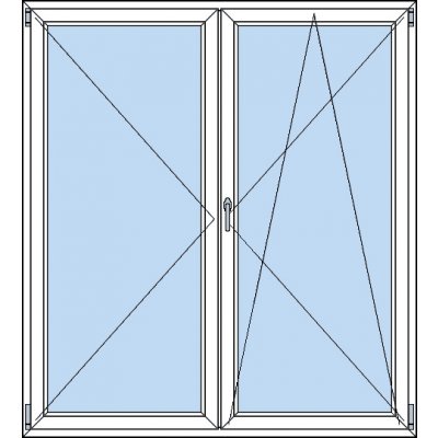 OknaDvereNaMiru.cz Dvoukřídlé plastové balkonové dveře O + OS bílá 205 x 215 cm – Zboží Mobilmania