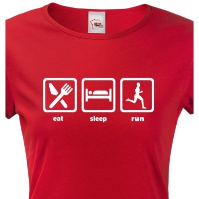 Dámské tričko Eat sleep run 2 Červená