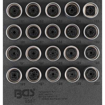 BGS Technic BGS 109557 Nástrčné hlavice 17 mm pro bezpečnostní šrouby kol Opel/Vauxhall (typ B) (Sada 20 dílů) – Zbozi.Blesk.cz