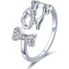 Prsteny Royal Fashion prsten Milovaný pejsek a kostička SCR416