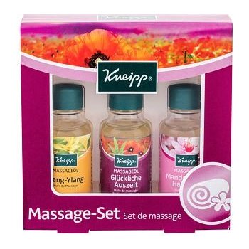 Kneipp Massage Oil masážní olej Ylang-Ylang 20 ml + masážní olej Šťastné časy 20 ml + masážní olej Mandlové květy 20 ml dárková sada