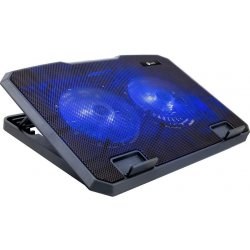 Podložky a stojany k notebooku C-TECH chladící podložka pod NTB CLP-140, 15, 6", 2x 140mm, 2x USB, modré podsvícení