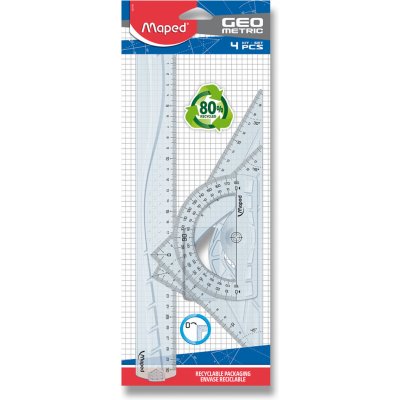 Maped Sada pravítek Geometric Maxi 4dílná čirá 242767 – Zboží Živě