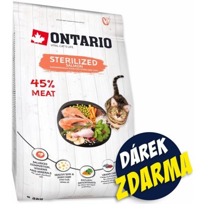 Ontario Cat Sterilised Salmon 2 kg – Sleviste.cz