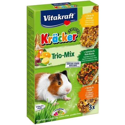 Vitakraft Kräcker TrioMix morče citrus & zelenina & med 3 x 56 g – Hledejceny.cz