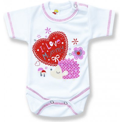 BABY´S WEAR Detské body krátky rukáv Mummy biele