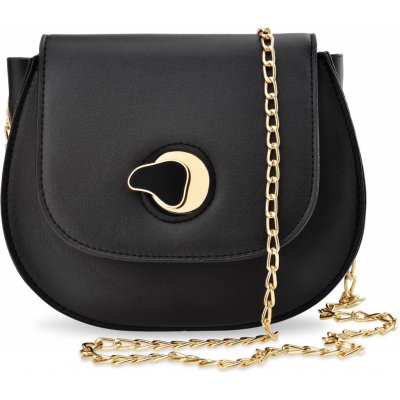elegantní dámská kabelka půlkruhová taška na řetízku černá