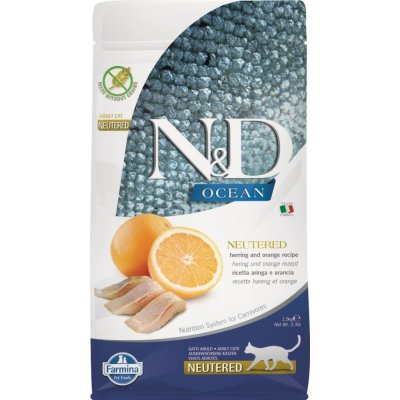 N&D Ocean Cat GF Adult Herring a Orange 1,5 kg – Sleviste.cz