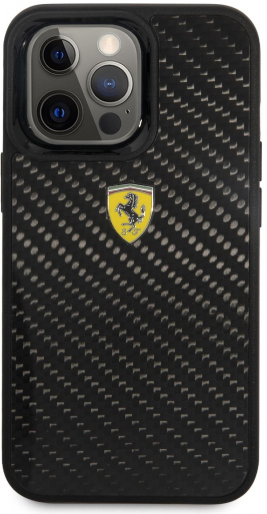 Pouzdro Ferrari Real Carbon Samsung Galaxy S22 Ultra, černé