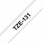 Brother TZE-131, černý tisk průsvitný podklad 8 m x 12 mm – Hledejceny.cz