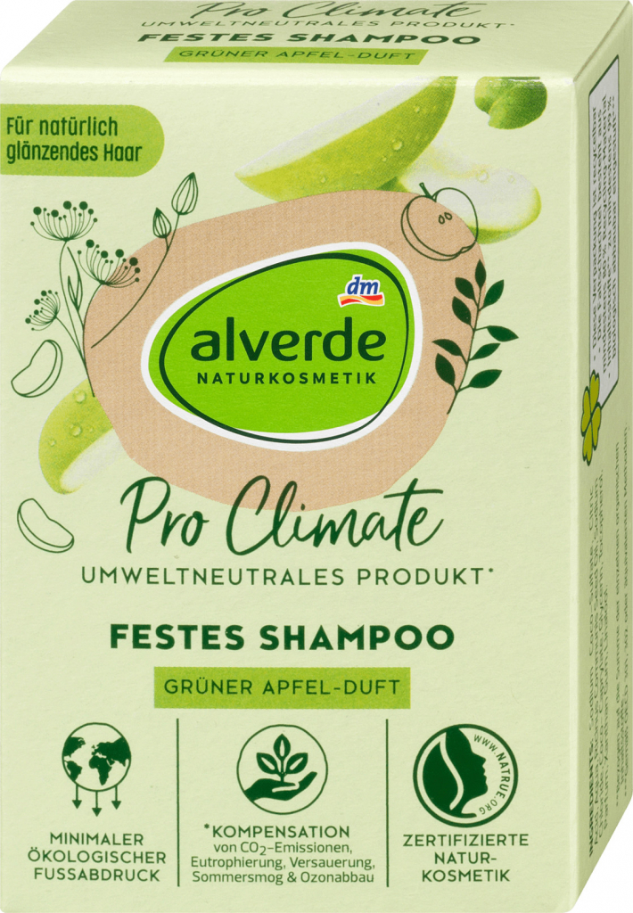 Alverde Naturkosmetik Pro Climate tuhý šampon na vlasy Jablko 60 g