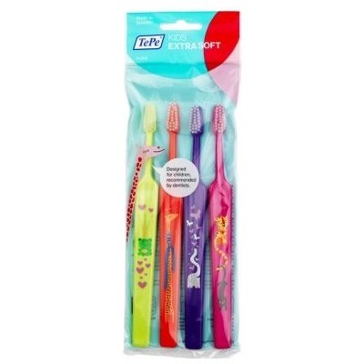 Dětský zubní kartáček TePe Select Compact Kids, X-Soft, 3+1 v sáčku