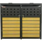 Scorpion elektro Přístřešek na 2 popelnice D01GW2 celokovový kryt antracit hnědý – Sleviste.cz