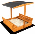 Baby Mix pískoviště s lavičkami a stříškou 120x120 cm šedé – Zboží Dáma