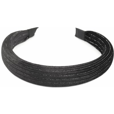 Čelenka na vlasy s látkou a třpytivým proužkem černá – Zboží Dáma
