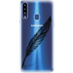 Pouzdro iSaprio - Writing By Feather Samsung Galaxy A20s černé