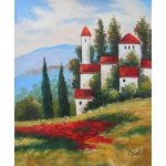 Krajina s domy - 60 x 90 cm – Sleviste.cz