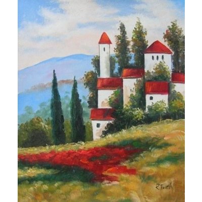 Krajina s domy - 60 x 90 cm – Sleviste.cz