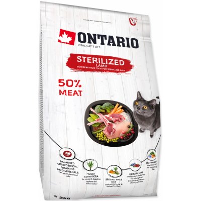 Ontario Cat Sterilised Lamb 2 kg – Zbozi.Blesk.cz