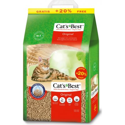 Cat's Best Original vysoce absorpční přírodní hrudkující podestýlka 10 + 2 l – Hledejceny.cz